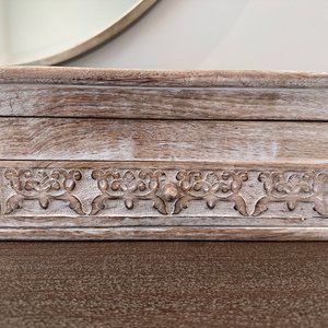 World Market Whitewashed Vintage-Look Jewelry Box